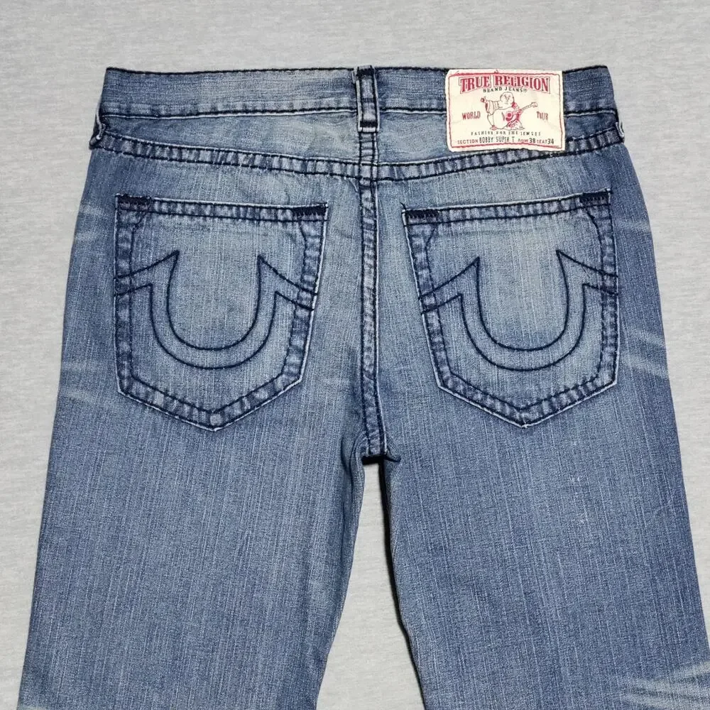 Vintage True Religion Bobby Super T Blue Denim Men’s Size 38 x‎ 34 Made In USA